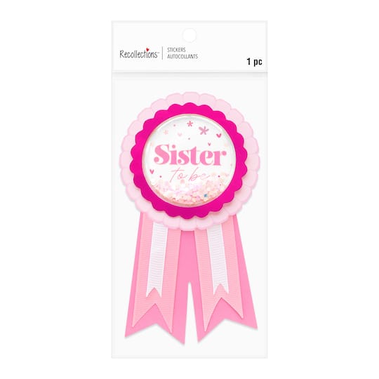 Pink Sister To Be Bow 3D Sticker by Recollections™